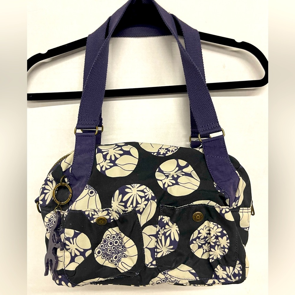 Kipling flowered nylon satchel handbag